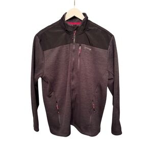 ORVIS Men's Fleece Pullover Jacket Black Heathered Gray Zip Size‎ L